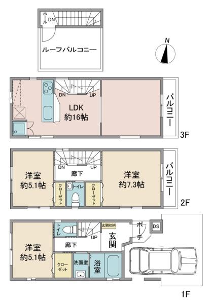 東陽1丁目戸建間取り図