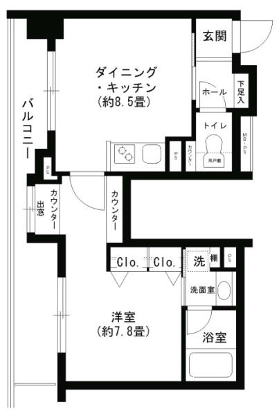 クリオ文京小石川 1204号室 間取り図