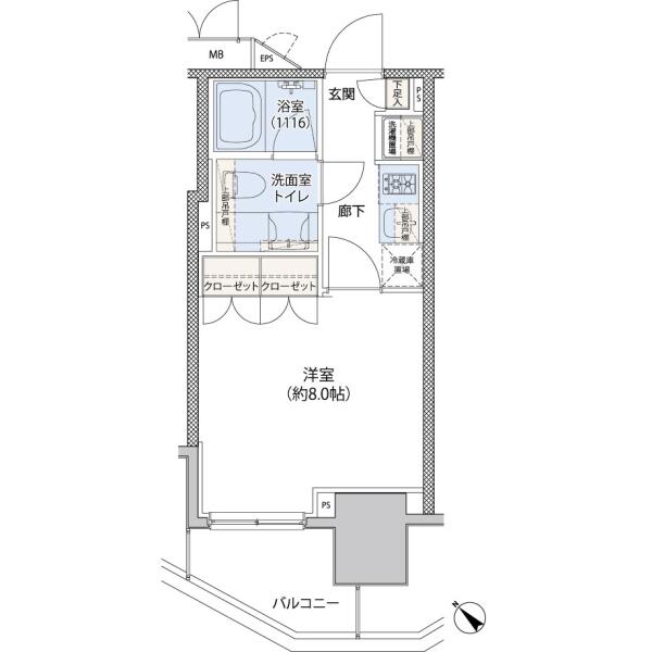 レジディア文京小石川II（クレヴィアリグゼ小石川） 202号室 間取り図