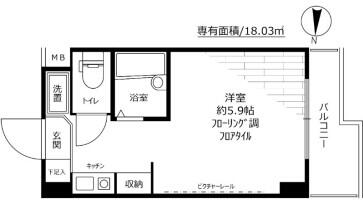 スカイコート文京小石川 503号室 間取り図