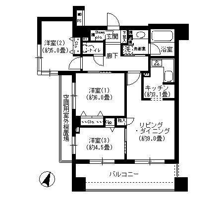 クリオ文京小石川 601号室 間取り図