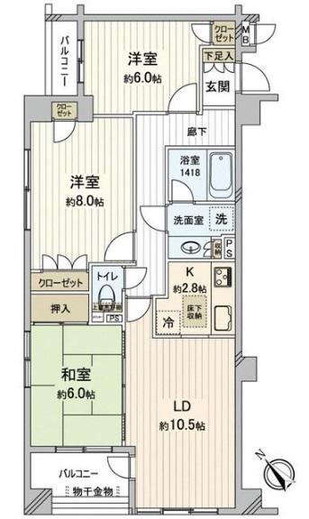 コスモ小石川ロイヤルフォルム間取り図