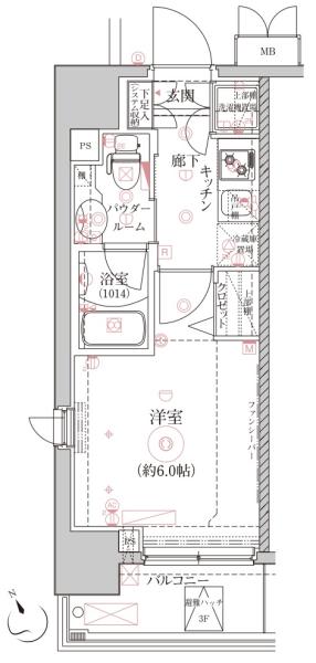 クレイシア品川戸越銀座間取り図