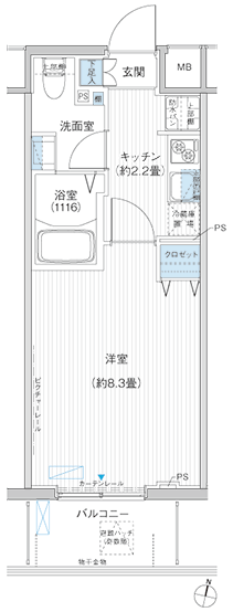 カーサラスク目白台 302号室 間取り図