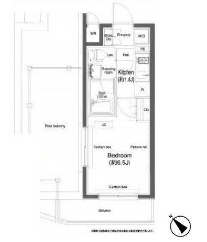 プラウドフラット小石川 401号室 間取り図