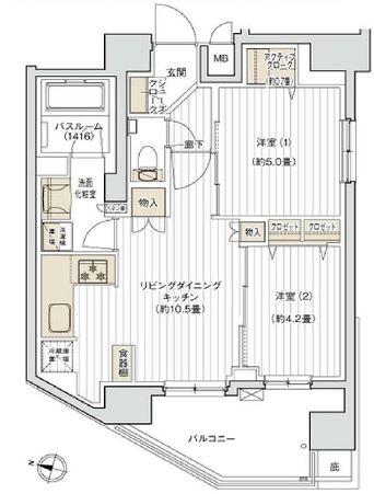 デュオヴェール飯田橋間取り図