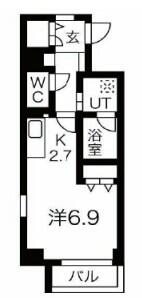 グリューネ白山 503号室 間取り図