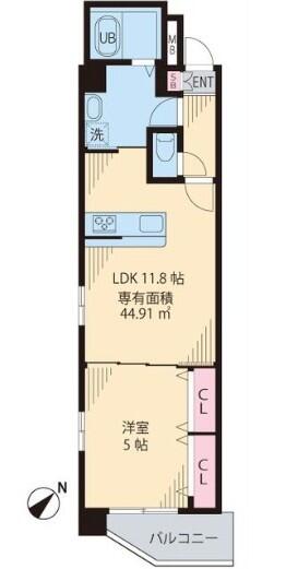ソレアード茗荷谷 409号室 間取り図