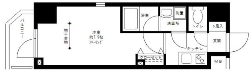 プライムアーバン白山 201号室 間取り図