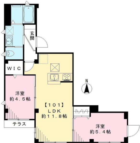 ビューノ本郷6丁目 101号室 間取り図