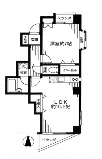 リバレージ白山 201号室 間取り図