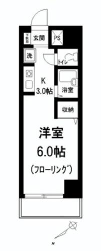 白山Yビルディング 308号室 間取り図