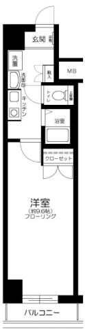 シンシア早稲田 1002号室 間取り図