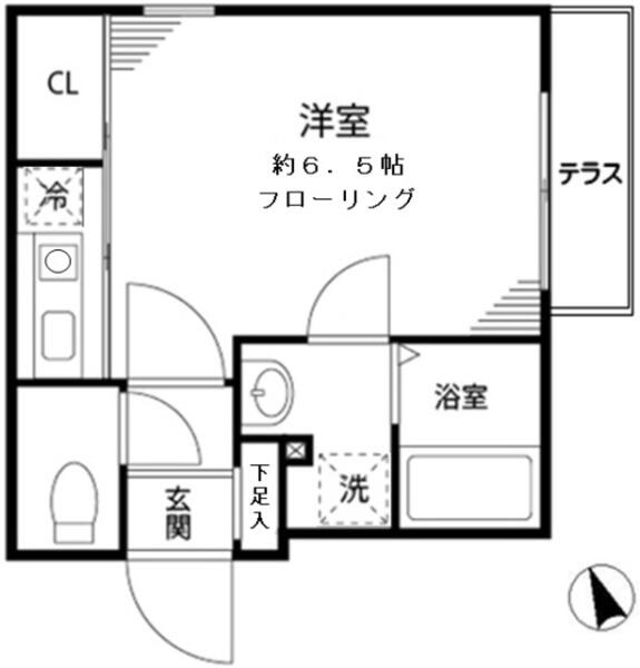 MODULOR茗荷谷 105号室 間取り図