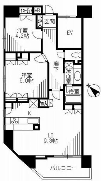 東急ドエル・アルス小石川間取り図