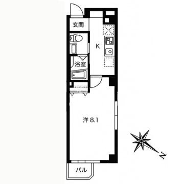 小石川テラス 401号室 間取り図