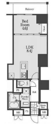 S-RESIDENCE御茶ノ水　(エスレジデンス御茶ノ水)間取り図