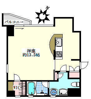 ヒルトップ壱岐坂 601号室 間取り図