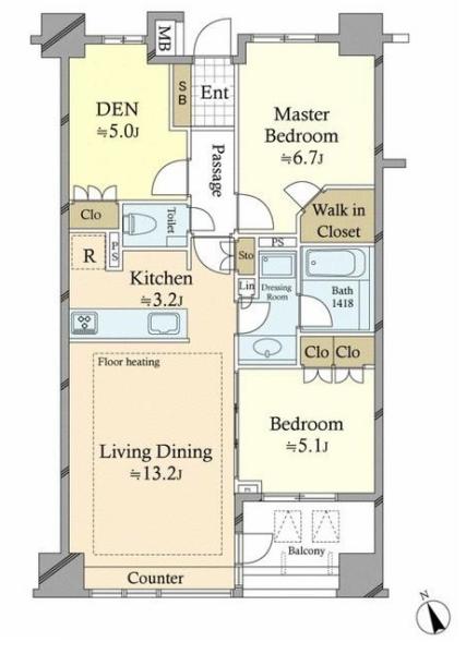 ディアナコート茗荷谷翠景間取り図