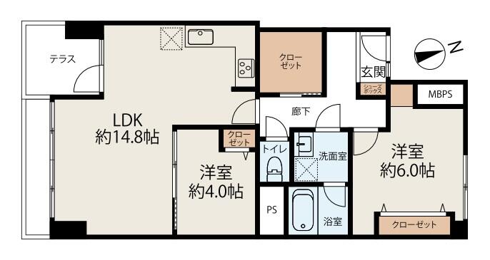 川口アパートメント 519号室 間取り図