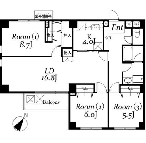白山ハイツ間取り図