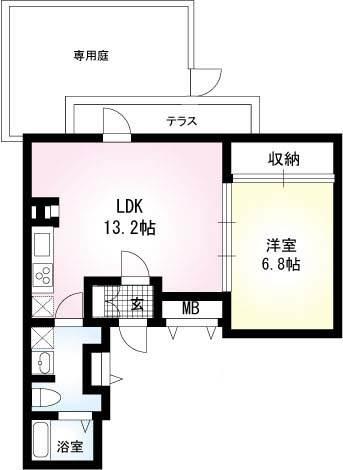 casa la costa 101号室 間取り図