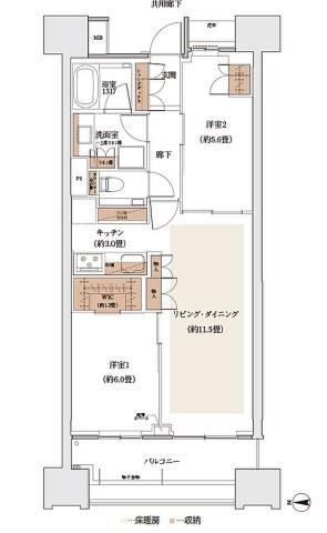 ザ・パークハウス山吹神楽坂間取り図