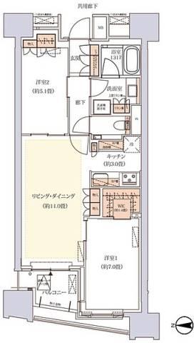 ザ・パークハウス山吹神楽坂間取り図