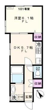 チャルテ湯島 101号室 間取り図