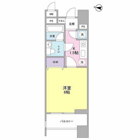 ロネスタR文京護国寺 303号室 間取り図