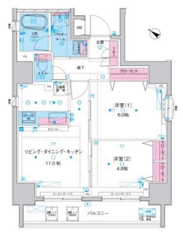 ジェノヴィア駒込駅グリーンヴェール間取り図
