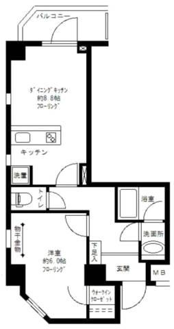 プライムアーバン白山 1302号室 間取り図