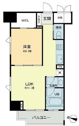 ベルファース本郷弓町 705号室 間取り図