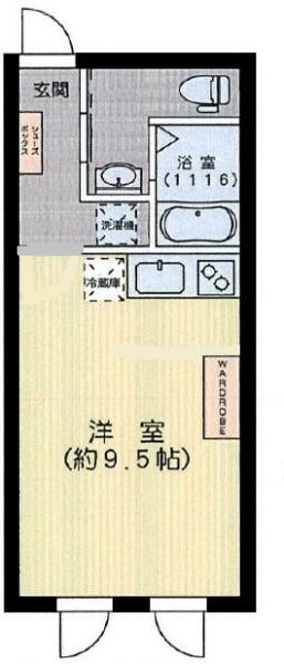 アレーロ白山　～ALERO Hakusan～ 104号室 間取り図