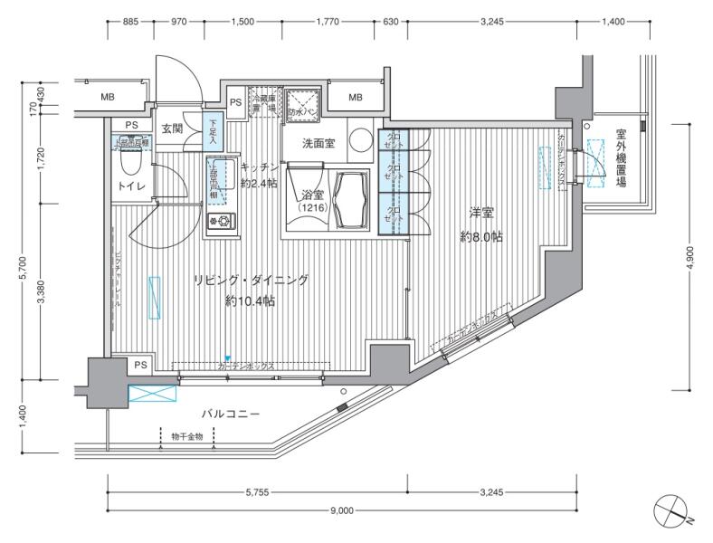 ヒューリックレジデンス茗荷谷 609号室 間取り図
