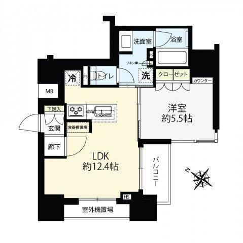 オープンレジデンシア文京茗荷谷 4F 間取り図