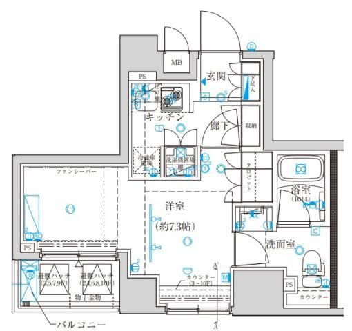 クレイシア日本橋水天宮前間取り図