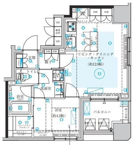 クレイシア日本橋水天宮前間取り図
