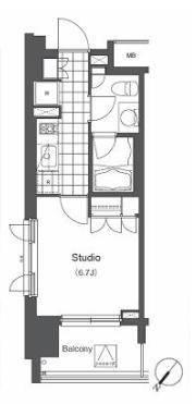 アパートメンツ千駄木 504号室 間取り図