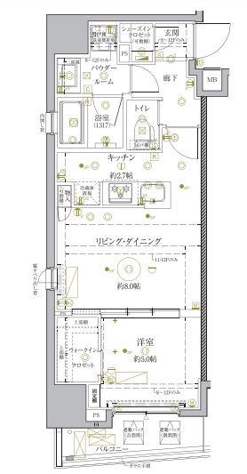 クレイシア秋葉原ラグゼスイート間取り図