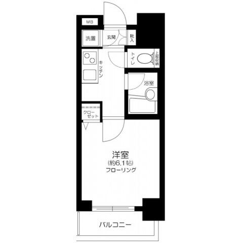 パレステュディオ小石川後楽園 206号室 間取り図