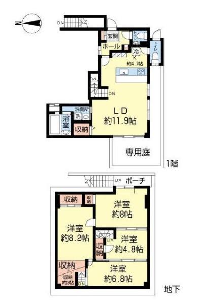 千石2丁目メゾネット間取り図