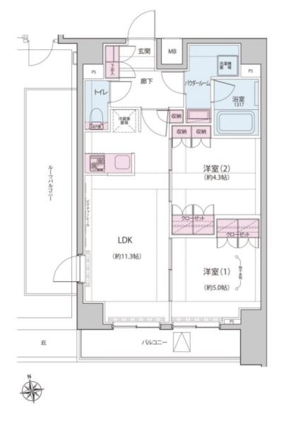 Dimus神楽坂Ⅱ間取り図