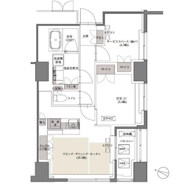 フォレストビュー護国寺 504号室 間取り図
