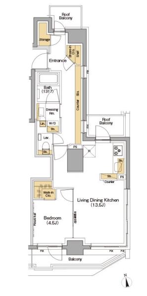 ザ・パークハビオ神楽坂香月間取り図