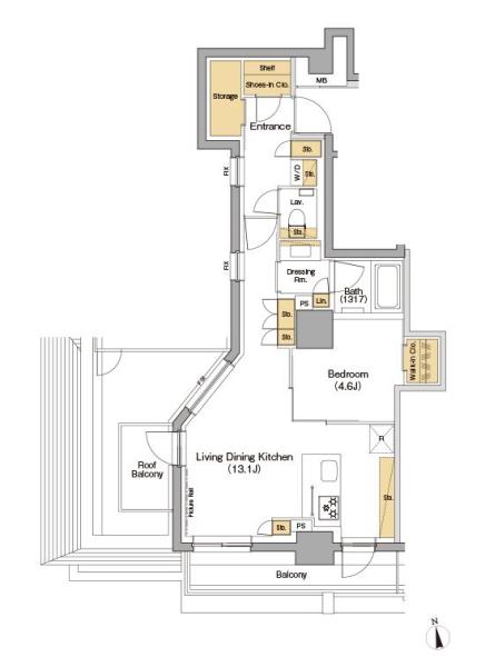 ザ・パークハビオ神楽坂香月間取り図