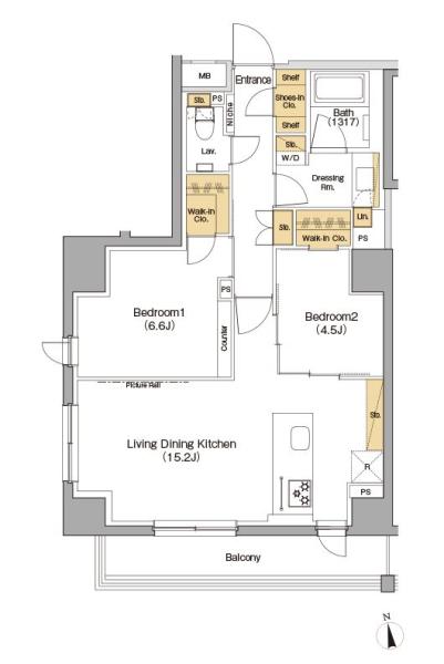 ザ・パークハビオ神楽坂香月間取り図