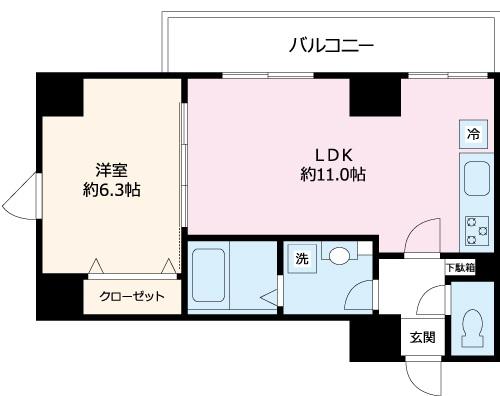 リベール西片 503号室 間取り図