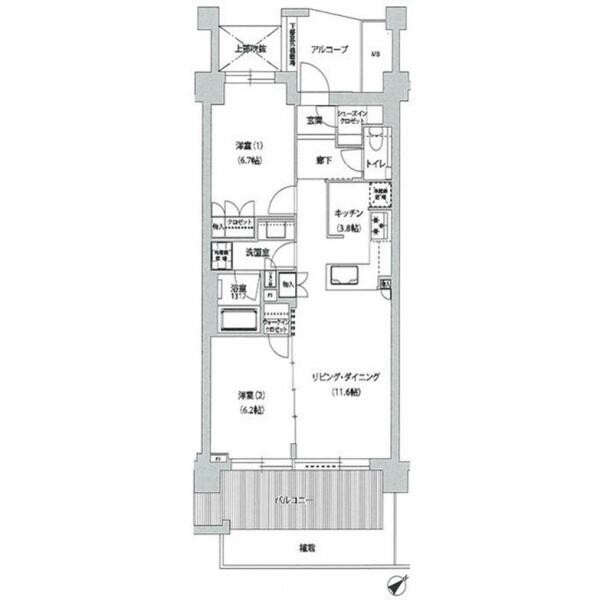 文京グリーンコートテラス 102号室 間取り図