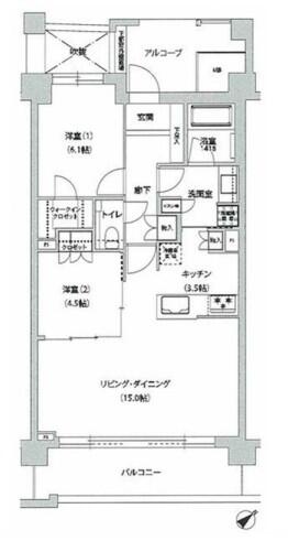 文京グリーンコートテラス 411号室 間取り図